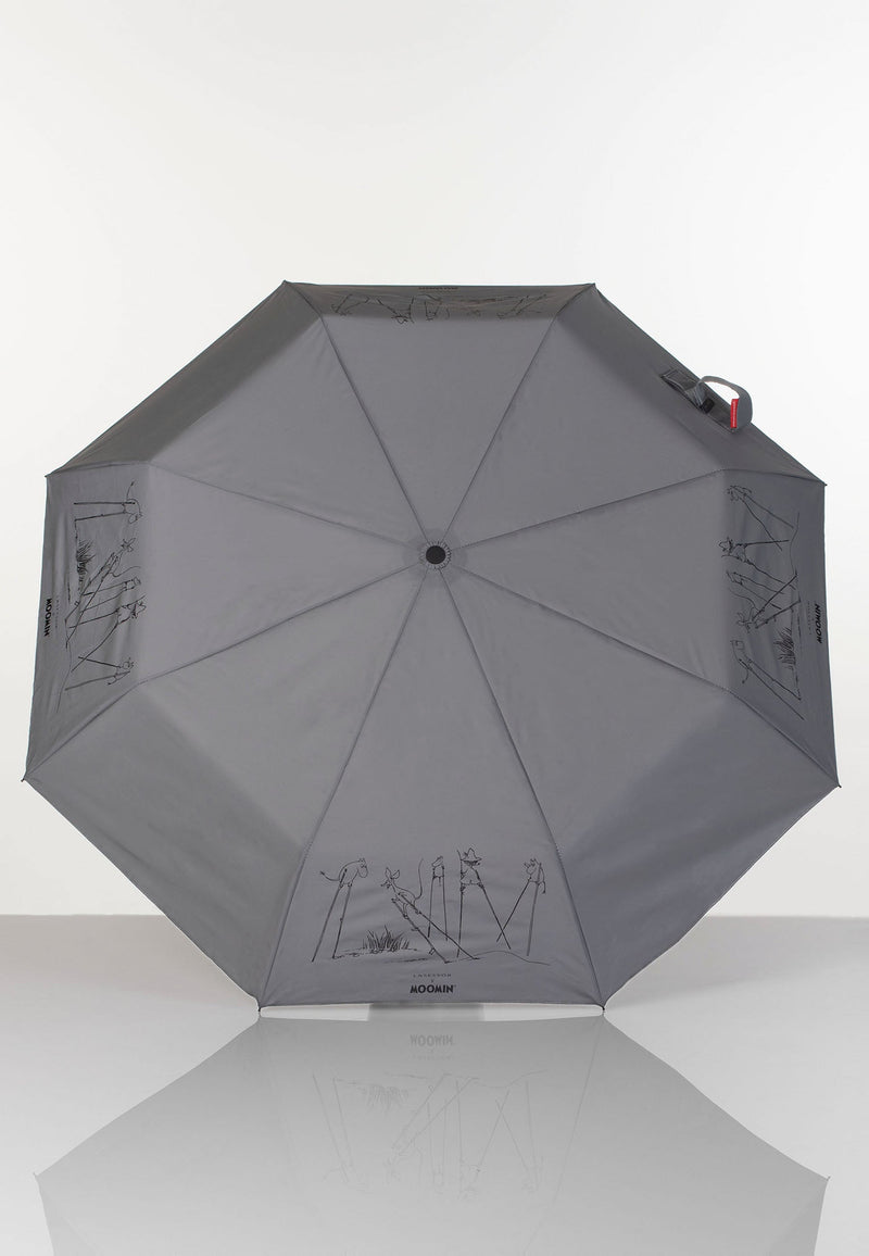 Täysautomaattinen kokoontaitettava sateenvarjo täysin heijastava Muumi Tikapuut harmaa 2E