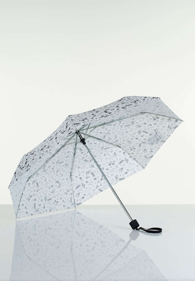 Lasessorrain-Edullinen kokoontaitettava sateenvarjo - 8790-Valkoinen Muumi puutarhassa-Sivusta
