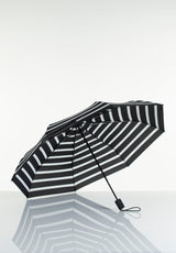 Lasessorrain-Kestävä kokoontaitettava sateenvarjo - 8775-Musta valkoisilla raidoilla 2-Sivusta