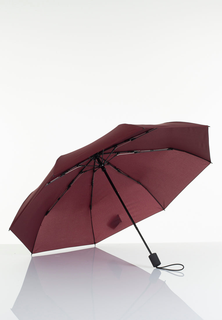 Lasessorrain-Kestävä kokoontaitettava sateenvarjo - 8775-Viininpunainen-Sivusta