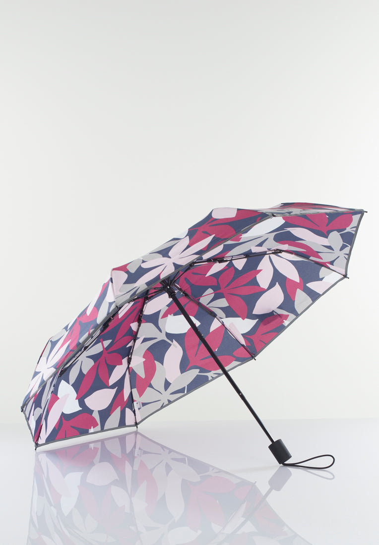Lasessorrain-Kestävä kokoontaitettava sateenvarjo heijastavalla reunalla - 8775R-Kukkakuosi-Sivusta