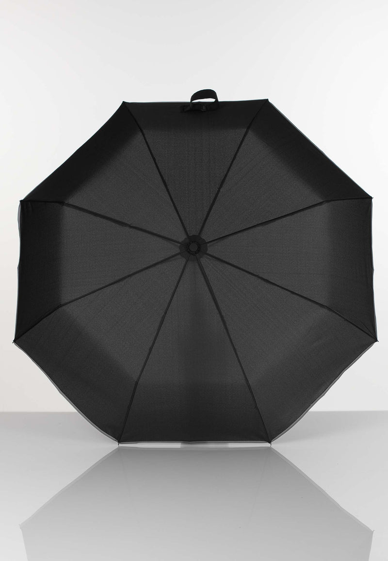 Miesten sateenvarjo koukkukahvalla ja 3M heijastavalla reunalla musta 2E