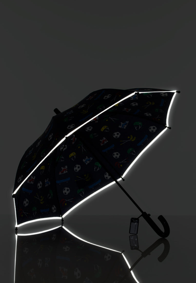 Lasessor rain Lasten Turvallinen Sateenvarjo Sininen heijastavalla reunalla pimeässä