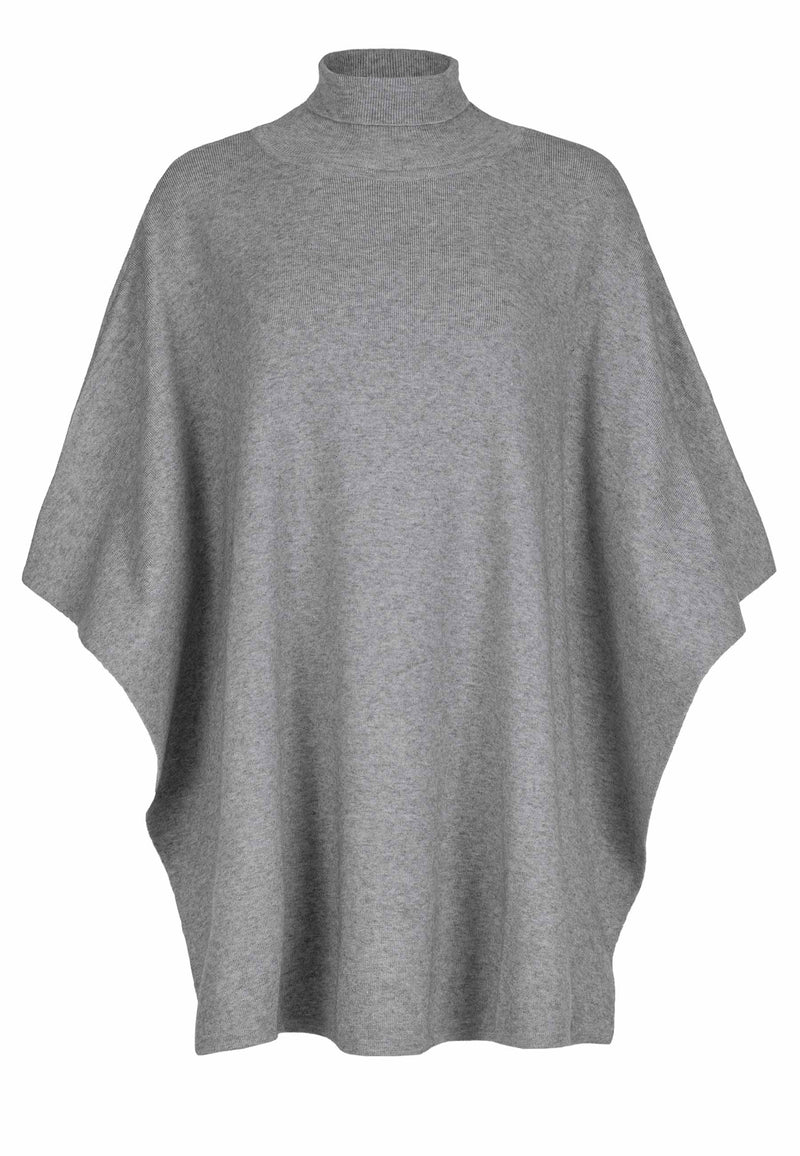 Berrit poncho with polo collar