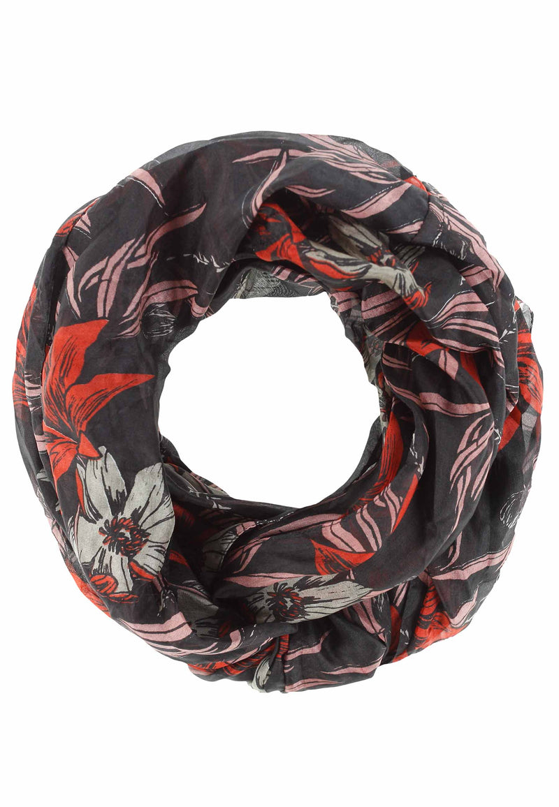 Lilies silk tube scarf